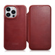 iCarer CE Oil Wax Premium Leather Folio MagSafe Apple iPhone 14 Pro Max red