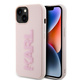 Karl Lagerfeld KLHCP15S3DMBKCP Apple iPhone 15 hardcase 3D Rubber Glitter Logo pink