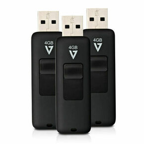 Micro SD Memory Card with Adaptor V7 VF24GAR-3PK-3E Black 4 GB
