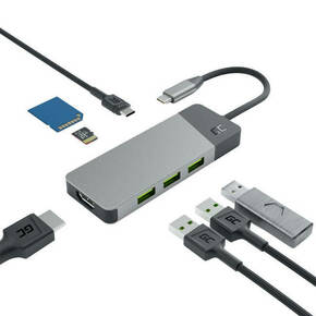 Adapter HUB GC Connect 7w1 (3xUSB-A 3.1 HDMI 4K 60Hz USB-C PD 85W)