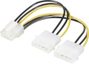 Renkforce struja Y-kabel [2x 4-polni električni muški konektor ide - 1x 8-polni muški konektor pci-e] 15.00 cm žuta