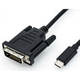 ROLINE 11.04.5830 prilagodnik za video kabel 1 m USB Tip-C DVI Crno