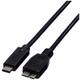 Roline USB kabel USB 3.2 gen. 1 (USB 3.0) USB-C™ utikač, USB-Micro-B utikač 0.50 m crna sa zaštitom 11.02.9005
