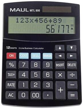 Maul MTL 800 stolni kalkulator crna Zaslon (broj mjesta): 12 baterijski pogon