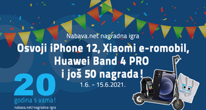 Nagradna igra "Osvoji iPhone 12, Xiaomi e-romobil, Huawei Band 4 PRO i još 50 nagrada!"