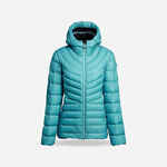 Pernata jakna za planinarenje MT500 za -10 °C ženska tirkizna