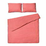 Posteljina od koraljno ružičastog pamuka za bračni krevet Le Bonom, 200 x 220 cm