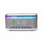 GEM-DAC-SPKBT-QC15G - Gembird Digital alarm clock with speaker and wireless charging function, white light grey - GEM-DAC-SPKBT-QC15G - Gembird Digital alarm clock with speaker and wireless charging function, white light grey, DAC-SPKBT-QC15-GR -...