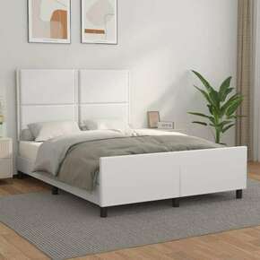 Okvir za krevet s uzglavljem bijeli 140x190 cm od umjetne kože