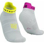 Compressport Pro Racing Socks V4.0 Run Low White/Safety Yellow/Neon Pink T4 Čarape za trčanje