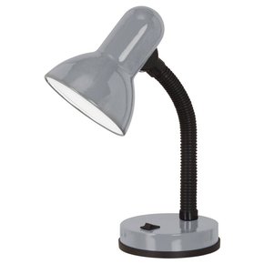 EGLO 90977 | Basic Eglo stolna svjetiljka 30cm s prekidačem fleksibilna 1x E27 srebrno