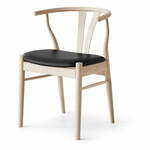Blagovaonska stolica crna/prirodna koža Freja - Hammel Furniture