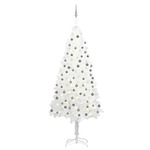 vidaXL Umjetno božićno drvce s LED svjetlima i kuglicama bijelo 240 cm