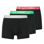 Bokserice Nike Everyday Cotton Stretch Trunk 3P - black/sea coral/platinum/electric algae