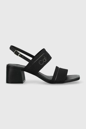 Sandale Calvin Klein SQUARED BLK HL SANDAL 45 HE boja: crna