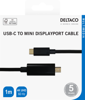 DELTACO USB-C - miniDisplayPort cable