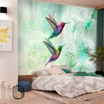Samoljepljiva foto tapeta - Colourful Hummingbirds (Green) 245x175