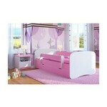 Drveni dječji krevet Perfetto s ladicom - rozi - 160x80 cm
