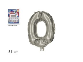 Balon folijski broj 0 srebrni