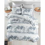 Bijelo-plava pamučna posteljina za bračni krevet 200x200 cm Fantasy – Mijolnir