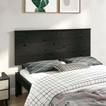Uzglavlje za krevet crno 144 x 6 x 82,5 cm od masivne borovine