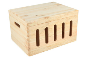 AtmoWood Drvena kutija s izrezima i poklopcem 40 x 30 x 23 cm