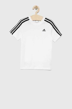 Dječja pamučna majica kratkih rukava adidas U 3S boja: bijela