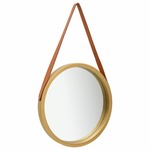 Zidno ogledalo s remenom 50 cm zlatno