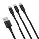 3u1 kabel XO USB-C / Lightning / Micro 2.4A, 1,2m (crni)