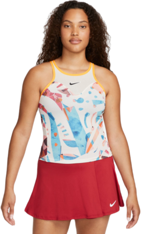 Ženska majica bez rukava Nike Court Dri-Fit Slam Printed Tennis Tank Top - coconut milk/coconut milk/sundia