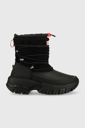 Čizme za snijeg Hunter Wanderer boja: crna - crna. Čizme za snijeg iz kolekcije Hunter. Model izrađen od kombinacije tekstilnog i sintetičkog materijala.