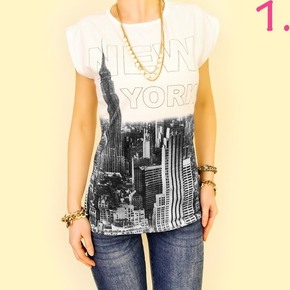 Ženska majica NEW YORK - 100% pamuk - Ljubičasta - L