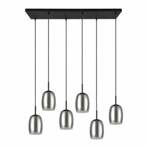 Crna/u srebrnoj boji viseća svjetiljka sa staklenim sjenilom Barret – Trio Select