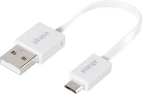 Akasa USB 2.0 priključni kabel [1x muški konektor USB 2.0 tipa a - 1x muški konektor USB 2.0 tipa micro-B] 15.00 cm bijela visokofleksibilan