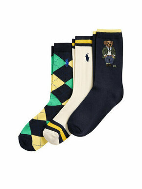 Set od 3 para dječjih visokih čarapa Polo Ralph Lauren 444945125001 Grey 020