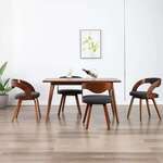 Blagovaonske stolice od savijenog drva i tkanine 4 kom tamnosive