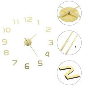 3D zidni sat moderni dizajn 100 cm XXL zlatni