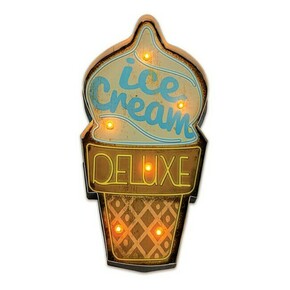 Retro metalni znak Led Ice Cream Forever Svjetlo