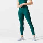 Tajice za kardio fitness 500 visokog struka ženske zelene