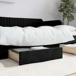 vidaXL Ladice za krevet 2 kom crne od konstruiranog drva i tkanine