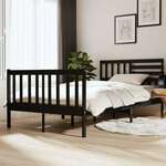 Okvir za krevet od masivnog drva crni 120 x 190 cm 4FT bračni
