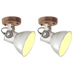 vidaXL Industrijske zidne/stropne svjetiljke 2kom srebrne 20x25 cm E27