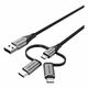 Vention USB 2.0 A Male to 3-in-1 Micro-B USB-C Lightning Male Cable 1,5m, Gray VEN-CQJHG VEN-CQJHG