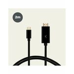 KSIX adapter kabel USB C na HDMI, 2m, crni, 4K, 10Gbps, 60Hz