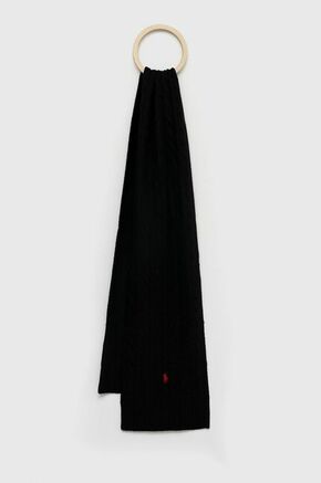 Kratki vuneni šal Polo Ralph Lauren boja: crna