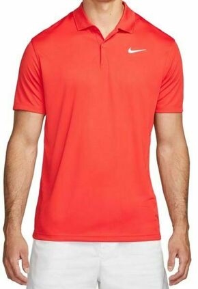 Muški teniski polo Nike Court Dri-Fit Pique Polo - habanero red/white