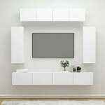 6-dijelni set TV ormarića sjajni bijeli drveni