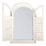 Bijelo drveno ogledalo s Esschert Design zatvaračem