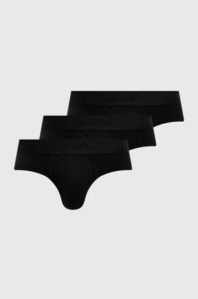 Slip gaćice Superdry (3-pack) boja: crna - crna. Slip gaćice oz kolekcije Superdry. Model izrađen od glatke pletenine. U setu tri para.