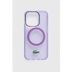 Etui za telefon Lacoste iPhone 15 Pro 6.1" ljubičasta LCHMP15LULOU
